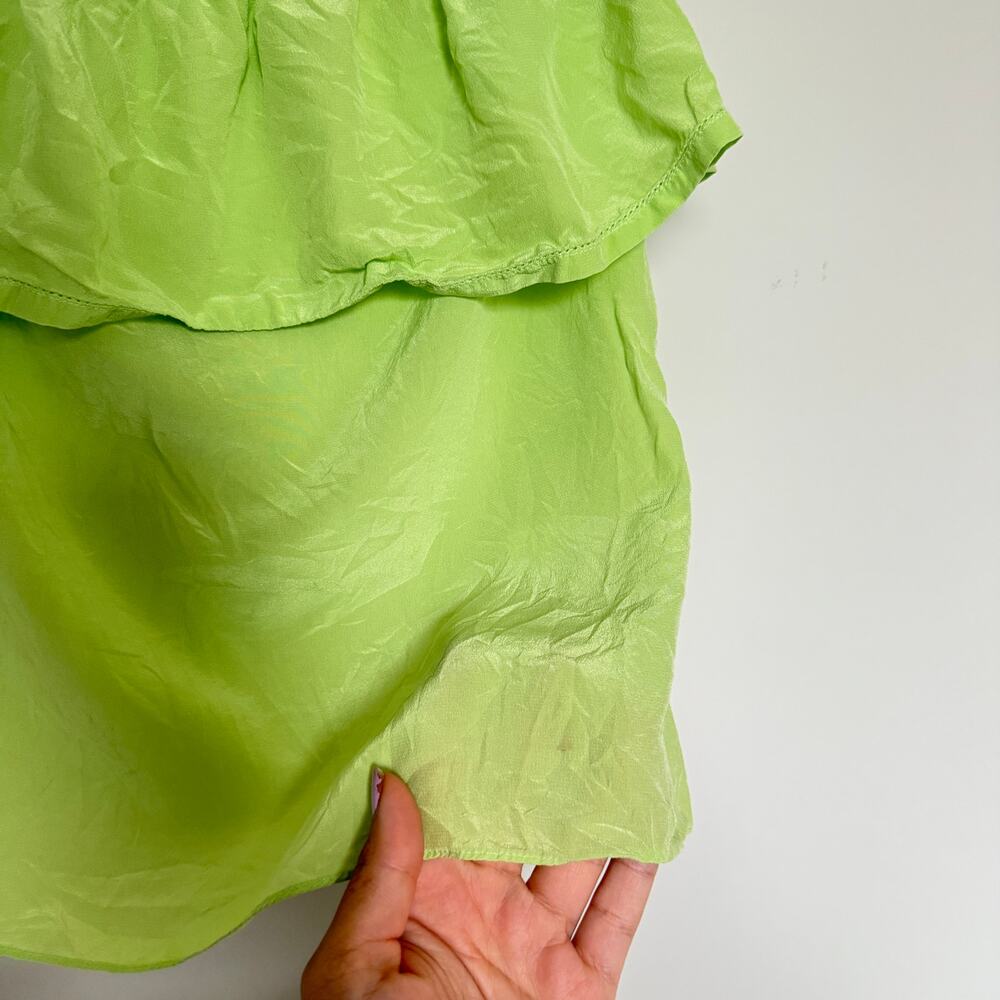 Lilly Pulitzer Women Silk Ginny Top Small Lime Green Coastal Y2K Summer Vacation - Picture 3 of 6